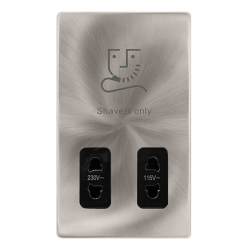 115/230V DUAL VOLTAGE SHAVER SOCKET - BRUSHED STEE