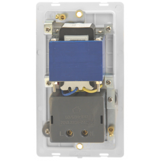 115/230V DUAL VOLTAGE SHAVER SOCKET - BRUSHED STEE
