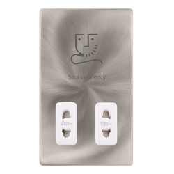 115/230V DUAL VOLTAGE SHAVER SOCKET - BRUSHED STEE