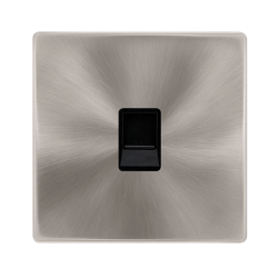 SINGLE RJ11 (IRISH/US) OUTLET - BRUSHED STEEL COVE