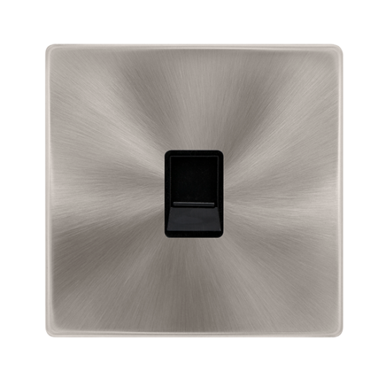 SINGLE RJ11 (IRISH/US) OUTLET - BRUSHED STEEL COVE