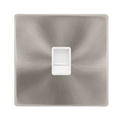 SINGLE RJ11 (IRISH/US) OUTLET - BRUSHED STEEL COVE