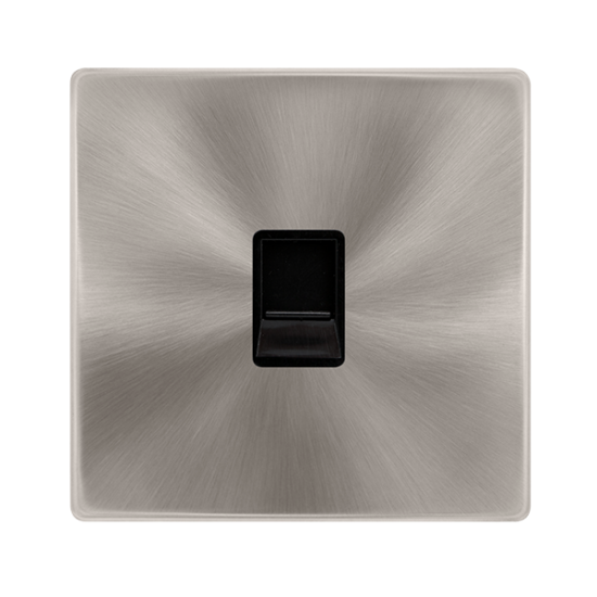 SINGLE TELEPHONE MASTER OUTLET - BRUSHED STEEL COV