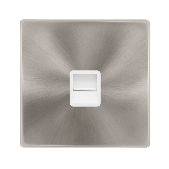SINGLE TELEPHONE SECONDARY OUTLET - BRUSHED STEEL