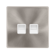 TWIN TELEPHONE SECONDARY OUTLET - BRUSHED STEEL CO