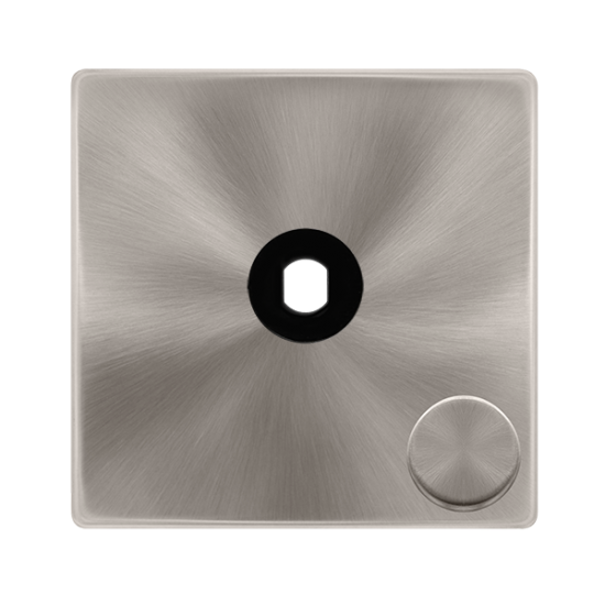 1 GANG UNFURNISHED DIMMER PLATE & KNOBS - BRUSHED
