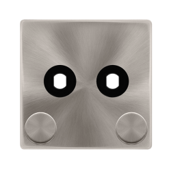 2 GANG UNFURNISHED DIMMER PLATE & KNOBS - BRUSHED
