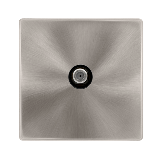 NON-ISOLATED SINGLE SATELLITE OUTLET - BRUSHED STE