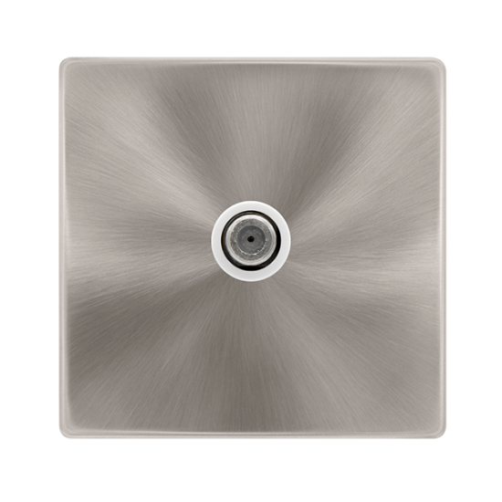 NON-ISOLATED SINGLE SATELLITE OUTLET - BRUSHED STE