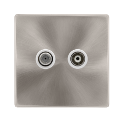 NON-ISOLATED SINGLE SATELLITE OUTLET- BRUSHED STEE