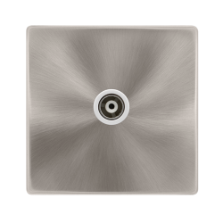 SINGLE ISOLATED COAXIAL OUTLET - BRUSHED STEEL COV