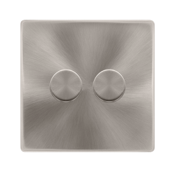 2 GANG 2 WAY 100W DIMMER SWITCH - BRUSHED STEEL