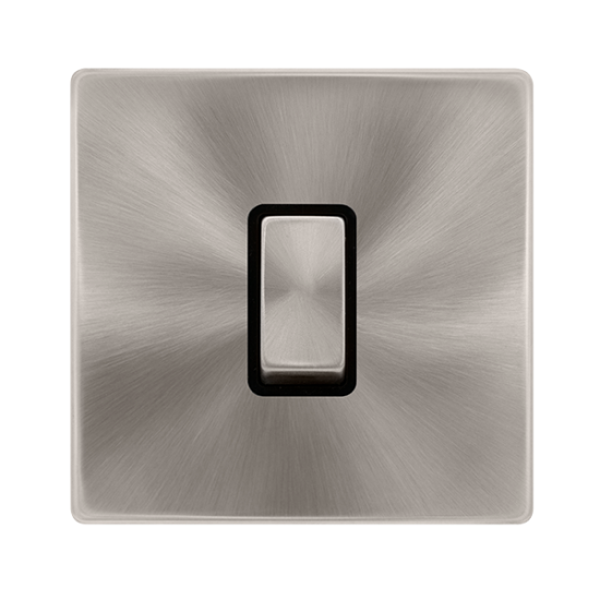 10AX INGOT 1 GANG 2 WAY SWITCH - BRUSHED STEEL COV