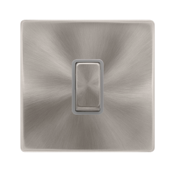 10AX INGOT 1 GANG 2 WAY SWITCH - BRUSHED STEEL COV