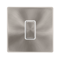 10AX INGOT 1 GANG 2 WAY SWITCH - BRUSHED STEEL COV