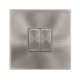 10AX INGOT 2 GANG 2 WAY SWITCH - BRUSHED STEEL COV