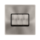 10AX INGOT 3 GANG 2 WAY SWITCH - BRUSHED STEEL COV