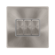 10AX INGOT 3 GANG 2 WAY SWITCH - BRUSHED STEEL COV