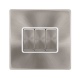 10AX INGOT 3 GANG 2 WAY SWITCH - BRUSHED STEEL COV