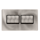 10AX INGOT 6 GANG 2 WAY SWITCH - BRUSHED STEEL COV