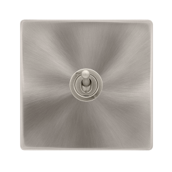 10AX 1 GANG 2 WAY TOGGLE SWITCH - BRUSHED STEEL