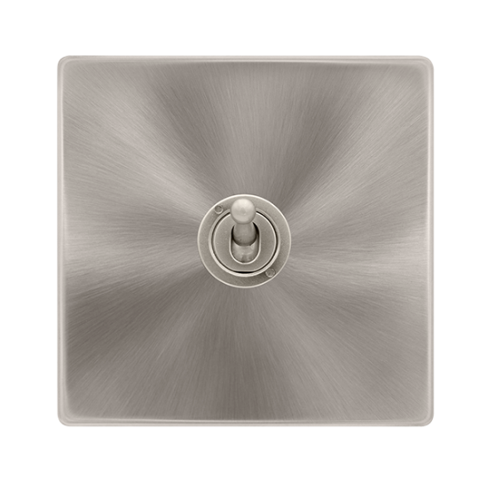10AX 1 GANG 2 WAY TOGGLE SWITCH - BRUSHED STEEL