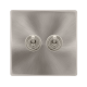 10AX 2 GANG 2 WAY TOGGLE SWITCH - BRUSHED STEEL