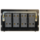 10AX 4 GANG 2 WAY TOGGLE SWITCH - BRUSHED STEEL