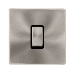 10AX INGOT 1 GANG INTERMEDIATE SWITCH - BRUSHED ST