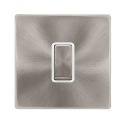 10AX INGOT 1 GANG INTERMEDIATE SWITCH - BRUSHED ST