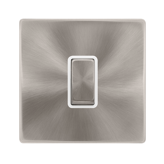 10AX INGOT 1 GANG INTERMEDIATE SWITCH - BRUSHED ST