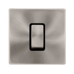 50A INGOT 1 GANG DOUBLE POLE SWITCH -  BRUSHED STE