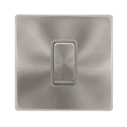 50A INGOT 1 GANG DOUBLE POLE SWITCH -  BRUSHED STE