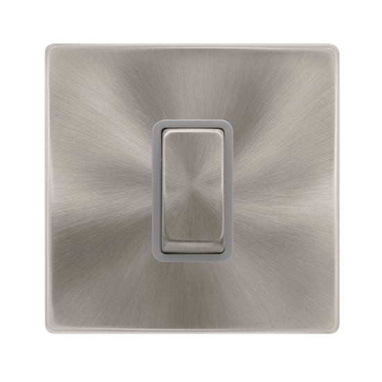 50A INGOT 1 GANG DOUBLE POLE SWITCH -  BRUSHED STE