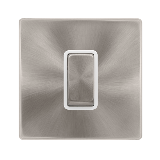 50A INGOT 1 GANG DOUBLE POLE SWITCH -  BRUSHED STE