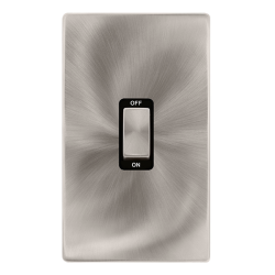 50A INGOT 2 GANG DOUBLE POLE SWITCH -  BRUSHED STE