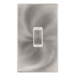 50A INGOT 2 GANG DOUBLE POLE SWITCH -  BRUSHED STE