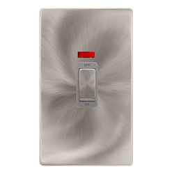 50A INGOT 2 GANG DOUBLE POLE SWITCH WITH NEON -  B