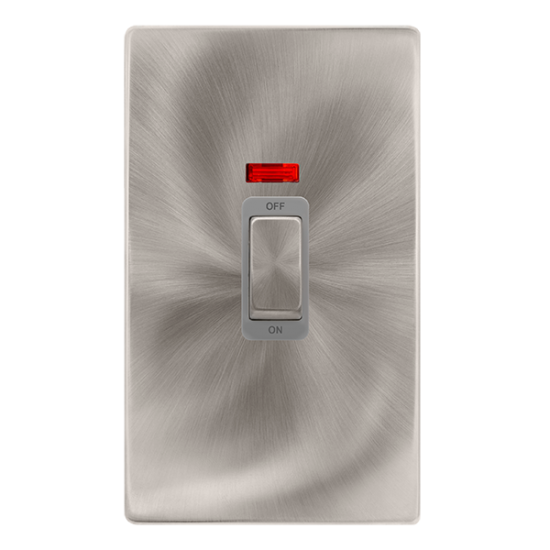 50A INGOT 2 GANG DOUBLE POLE SWITCH WITH NEON -  B