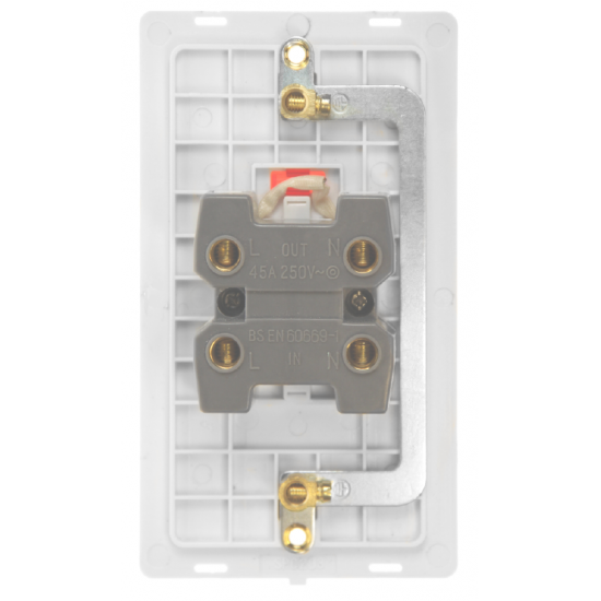50A INGOT 2 GANG DOUBLE POLE SWITCH WITH NEON -  B