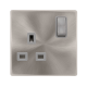 13A INGOT 1 GANG DP SWITCHED SOCKET - BRUSHED STEE