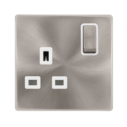 13A INGOT 1 GANG DP SWITCHED SOCKET - BRUSHED STEE