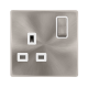 13A INGOT 1 GANG DP SWITCHED SOCKET - BRUSHED STEE