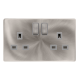 13A INGOT 2 GANG DP SWITCHED SOCKET - BRUSHED STEE