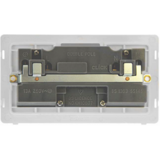 13A INGOT 2 GANG DP SWITCHED SOCKET - BRUSHED STEE