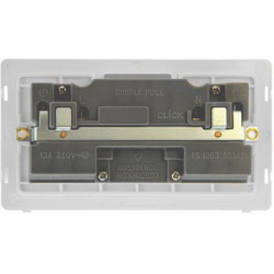 13A INGOT 2 GANG DP SWITCHED SOCKET - BRUSHED STEE
