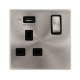 13A INGOT 1 GANG SWITCHED SOCKET WITH 2.1A USB OUT