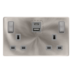 13A INGOT 2 GANG SWITCHED SAFETY SHUTTER SOCKET WI