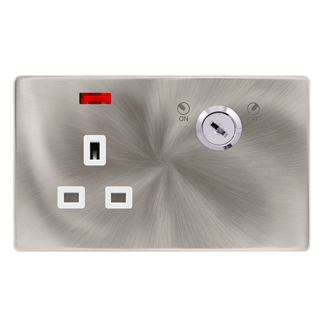 13A 1 GANG DOUBLE POLE KEY LOCKABLE SOCKET WITH NE