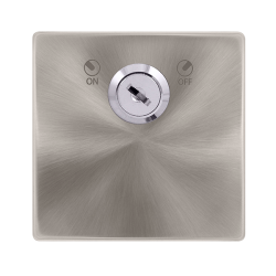 20A DOUBLE POLE KEY LOCKABLE SWITCH - BRUSHED STEE